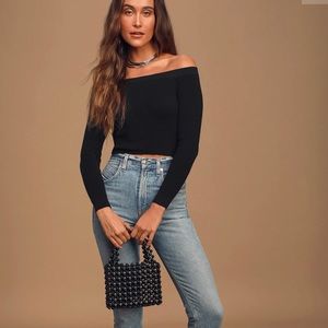 NWT Lulus Knit Cropped OTS Sweater